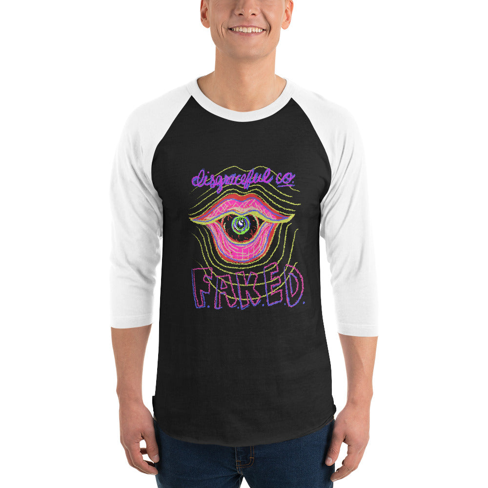 Faked Disgrace 3/4 sleeve raglan shirt